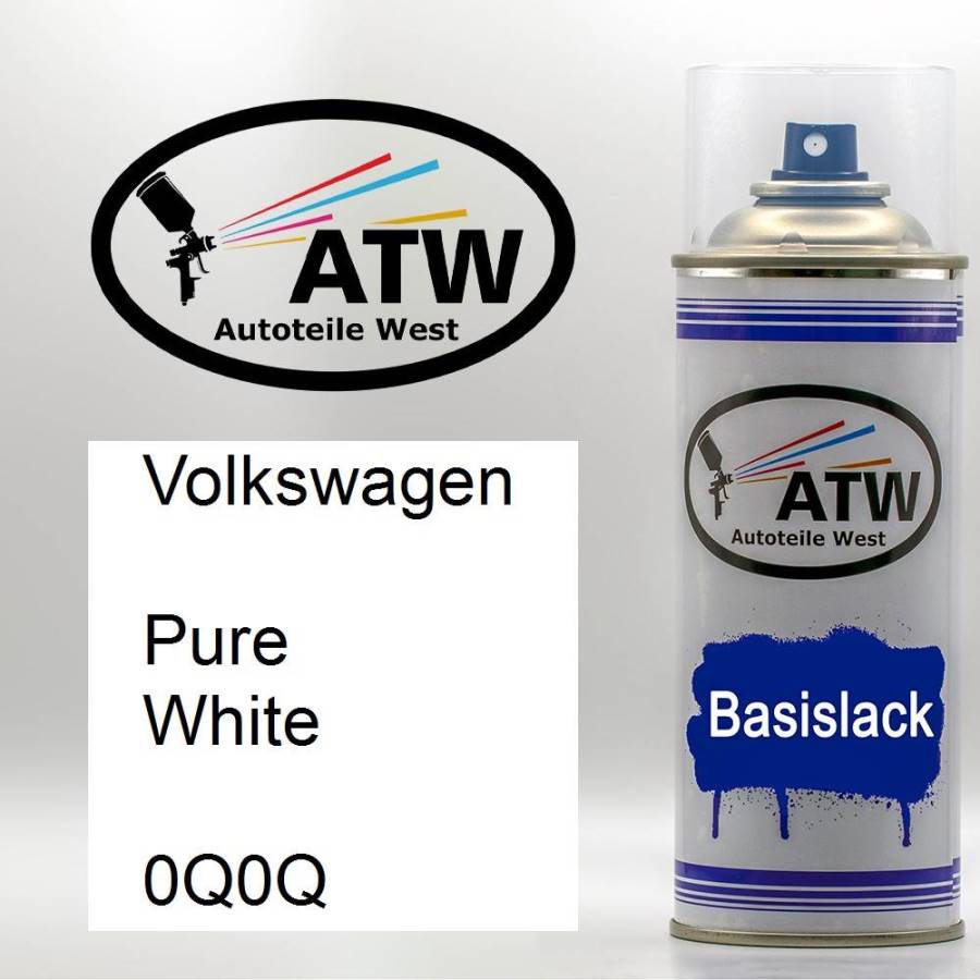 Volkswagen, Pure White, 0Q0Q: 400ml Sprühdose, von ATW Autoteile West.